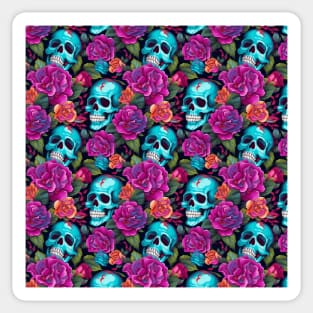 Skulls and Flowers Sticker